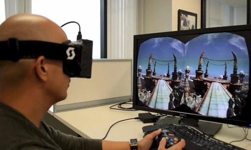 oculus rift头盔式虚拟现实设备