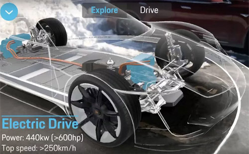 保时捷为其首款纯电动跑车打造了AR应用