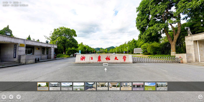 全景展示浙江农林大学 绿水幽幽生态校园